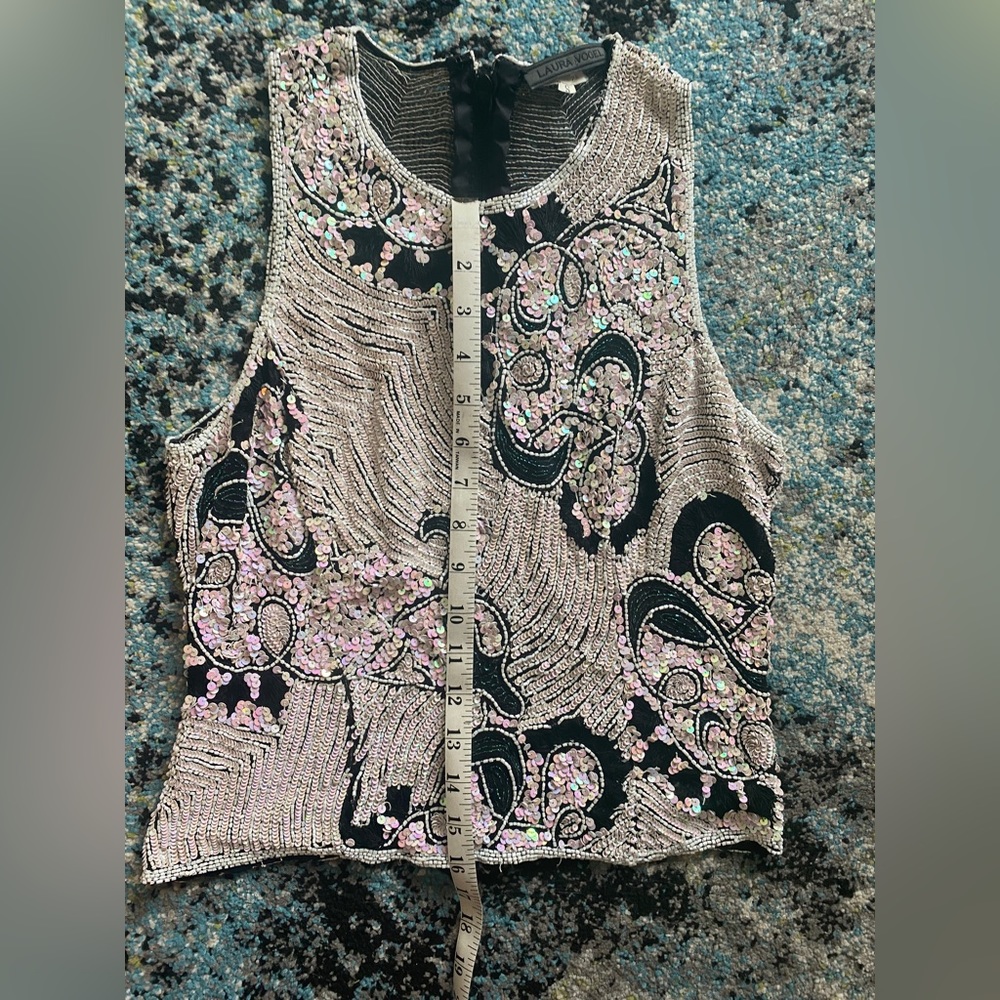 Hand-Beaded Silk Tank Top - Picture 6 of 6